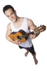 Obraz premium Young Man Holding Guitar