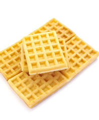 Sweet waffles isolated on white