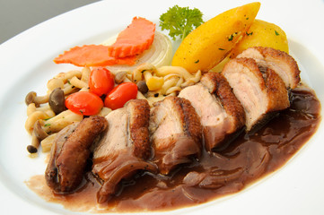 Pan Fried Duck Breasts with Orange Sauce