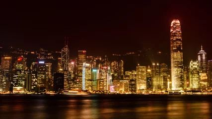 Gordijnen Hong Kong Night Scene © ruberer