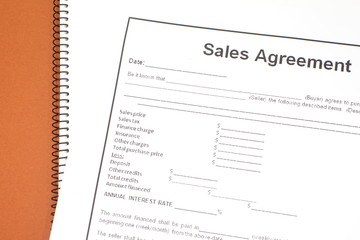 Fototapeta na wymiar Sales Agreement document