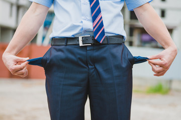 man turned out his pockets