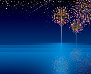 夜空の花火背景