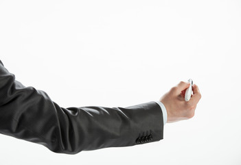 Businessman's hand writing