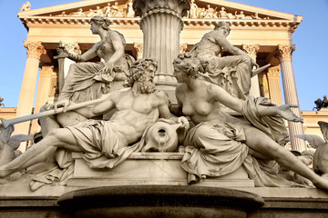 Obraz premium Austrian Parliament in Vienna, Austria