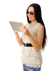 Young girl with tablet PC