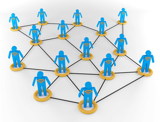 abstract 3d illustration of global people network concept