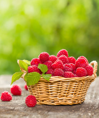 Fresh raspberry in the basket