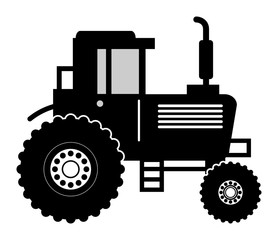 Farm tractor symbol, vector illustration