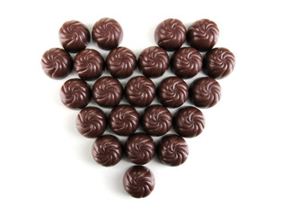 Chocolate candies isolated on white