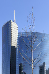 Glass skyscraper in Milan