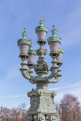 Fototapeta na wymiar Ornamental street lamps with a blue sky