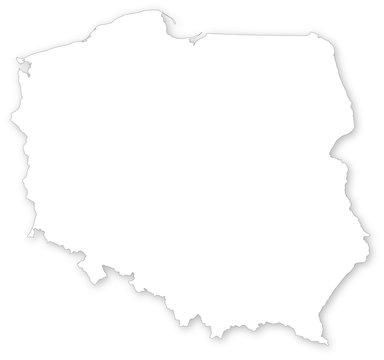 Fototapeta Prosta wektorowa mapa Polski.