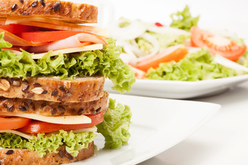 Ham and cheese sandwiches