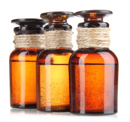 Medicine bottles isolated on white