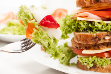 Ham and cheese sandwiches