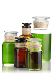Medicine bottles isolated on white