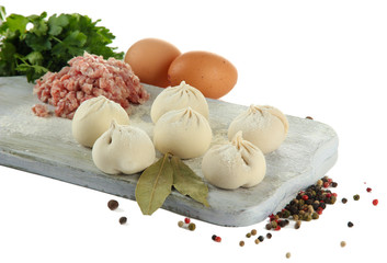 Raw Georgian khinkali