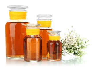 Medicine bottles isolated on white