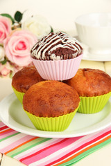 Sweet cupcakes close up
