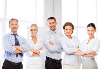happy business team in office