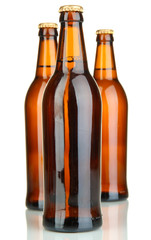 Beer bottles isolated on white