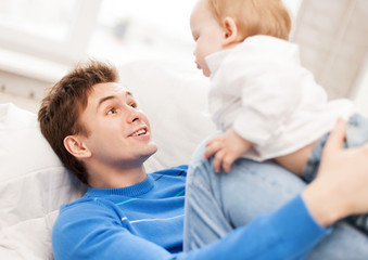 happy father with adorable baby