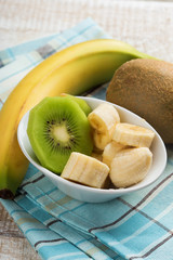 Fresh kiwi and banana.