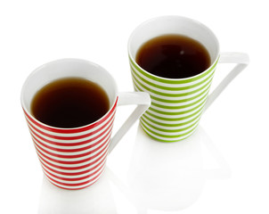 Cups on grey background