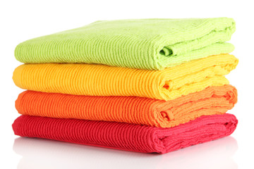 Colorful towels isolated on white