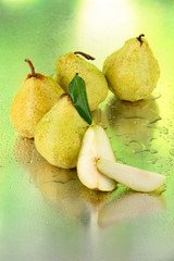 Pears on nature background