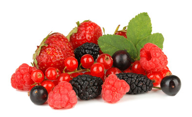 Ripe berries isolated on white