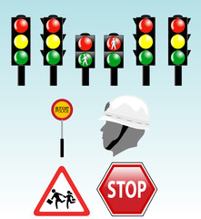 traffic signs and traffic lights