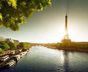 Seine in Paris with Eiffel tower
