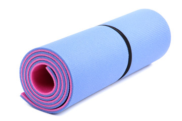 Mat for fitness isolated on white