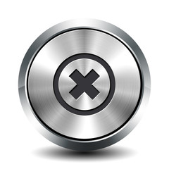 Round metallic button - close