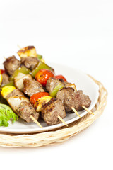 Grilled meat and vegetables