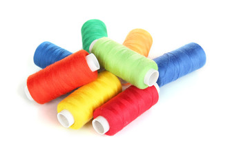 Colored threads isolated on white