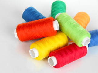 Colored threads isolated on white