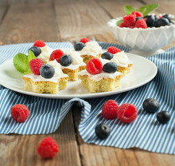 Fresh pastry with berries