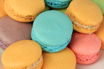 Gentle macaroons close-up background