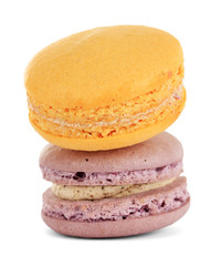 Gentle macaroons isolated on white