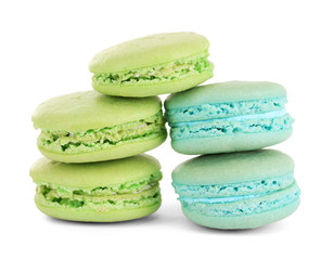 Gentle macaroons isolated on white