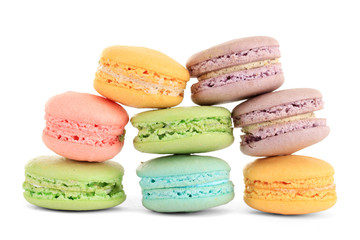 Gentle macaroons isolated on white