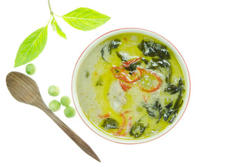 green curry on white