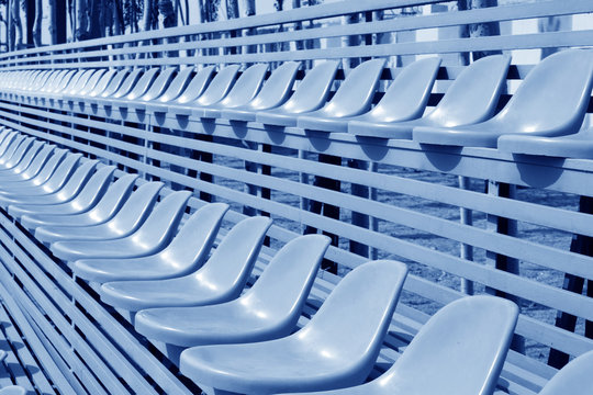 empty colorful stadium seats