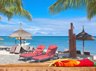 détente sur plage à l'île Maurice