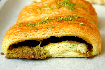 pitachio bread a filling inside baked