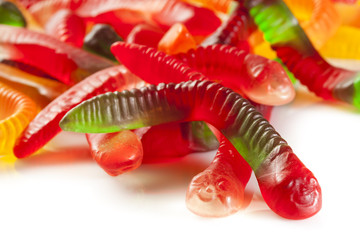 Colorful Fruity Gummy Worm Candy