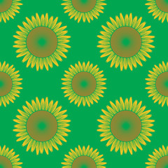 seamless sun flower pattern vector